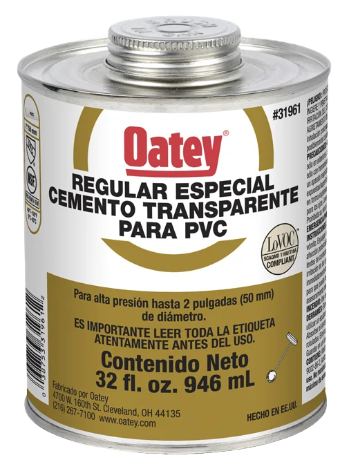 Pegamento Oatey dorado de PVC