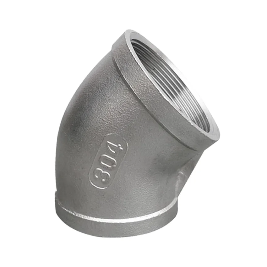 Codo x 45 Ac. Inox. C-304 C/Rosca x 150 LBS.