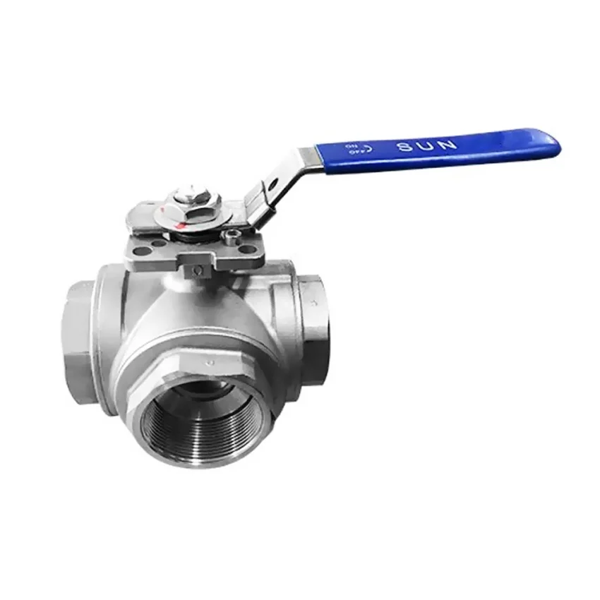 Válvula Esférica tipo Tee 3 Vias Ac. Inox