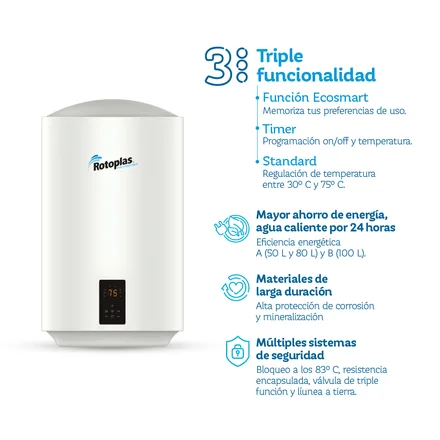 Terma de Acumulacion Ecosmart Wifi 50L