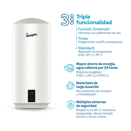 Terma de Acumulacion Ecosmart Wifi 80L