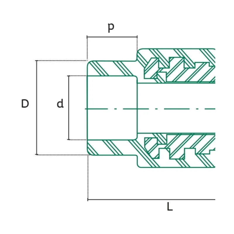 Conector Macho con Inserto Metálico Tuboplus PP-R - Plano Dimensional Técnico
