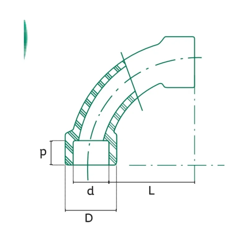Curva 90° Tuboplus PP-R Termofusión - Plano Dimensional Técnico